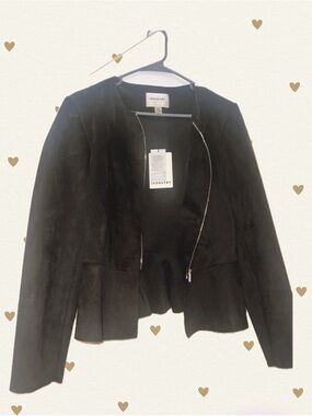 Industry faux leather black jacket 
Feels like suede 
Size Lg 
NWT